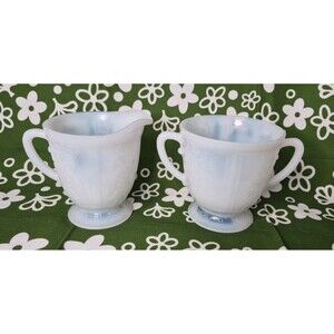 Vintage MacBeth Evans American Sweetheart Monax Cream and sugar footed